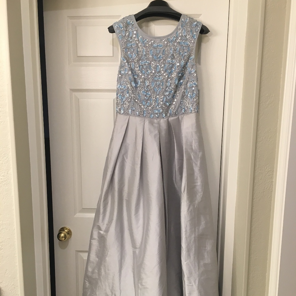 Aidan Mattox Blue Sequin Prom Dress